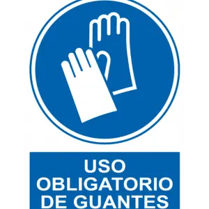 Señal / Cartel de Uso obligatorio de guantes