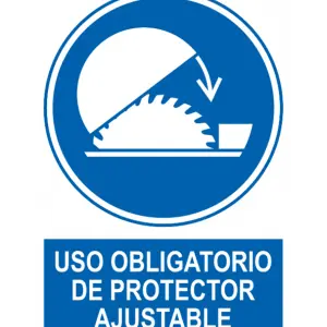 Señal / Cartel de Uso obligatorio de protector ajustable