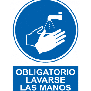 Señal / Cartel de Obligatorio lavarse las manos