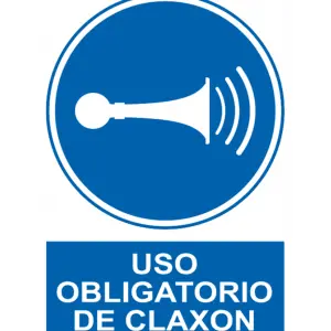 Señal / Cartel de Uso obligatorio de claxon