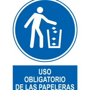 Señal / Cartel de Uso obligatorio de las papeleras