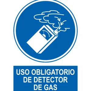 Señal / Cartel de Uso obligatorio de detector de gas