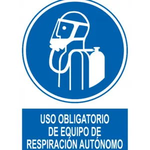 Señal / Cartel de Obligatorio equipo respiración autónomo