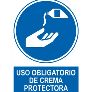 Señal / Cartel de Obligatorio de crema protectora