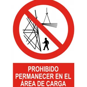 Señal / Cartel de Prohibido permanecer en área de carga