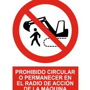 Señal de Prohibido circular permanecer radio máquina