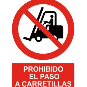 Señal / Cartel de Prohibido el paso a carretillas