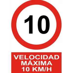 Señal / Cartel de Velocidad máxima 10 Km/h