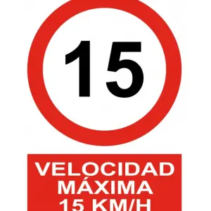 Señal / Cartel de Velocidad máxima 15 Km/h