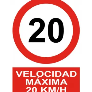 Señal / Cartel de Velocidad máxima 20 Km/h