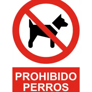 Señal / Cartel de Prohibido perros