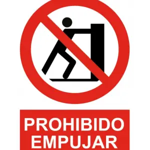 Señal / Cartel de Prohibido empujar