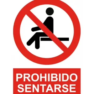 Señal / Cartel de Prohibido sentarse