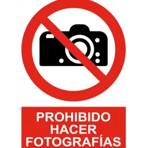 Señal / Cartel de Prohibido hacer fotografías