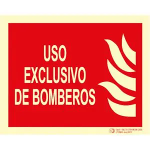 Señal / Cartel de Uso exclusivo bomberos. Clase B