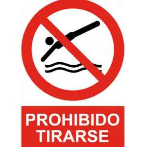 Señal / Cartel de Prohibido tirarse