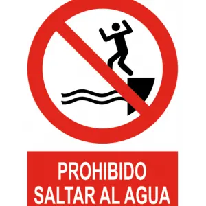 Señal / Cartel de Prohibido saltar al agua